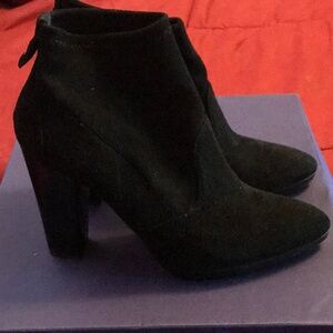 Stuart Weitzman Black Suede Booties Size 4.5